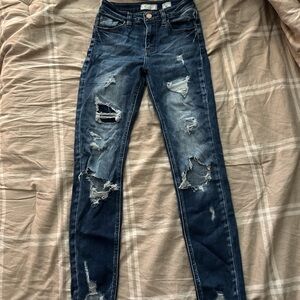 KanCan Dark Blue Distressed Skinny Jeans
